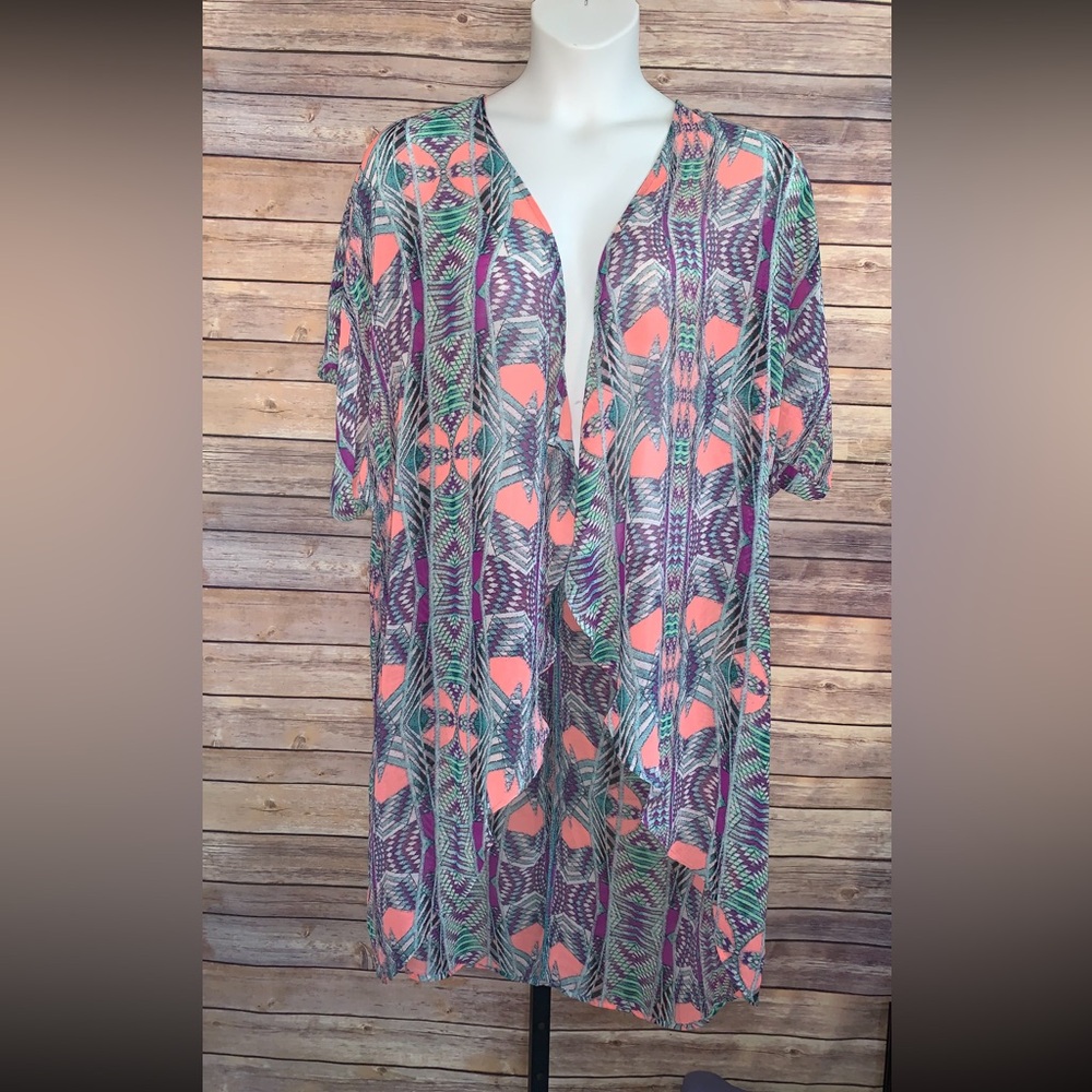 Colorful Patterned Cardigan - Size